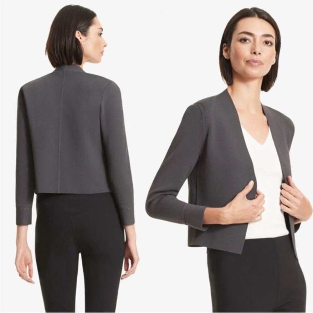 MM Lafleur Knit Cardigan Blazer Sant Ambroeus Jardigan in Charcoal- Small
